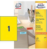 Avery Zweckform Etykiety uniwersalne, zolte 210x297mm 100 arkuszy (3473) 3473 (4004182034736) uzlīmju printeris