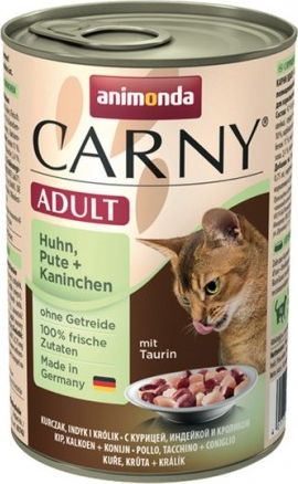 Animonda Carny Karma Adult Kurczak + Indyk + Krolik puszka 400g VAT011839 (4017721837422) kaķu barība