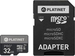 Karta Platinet Pro MicroSDHC 32 GB Class 10 UHS-III/U3 A1 V30 (PMMSD32UIII / 44003) PMMSD32UIII / 44003 (5907595440035) atmiņas karte