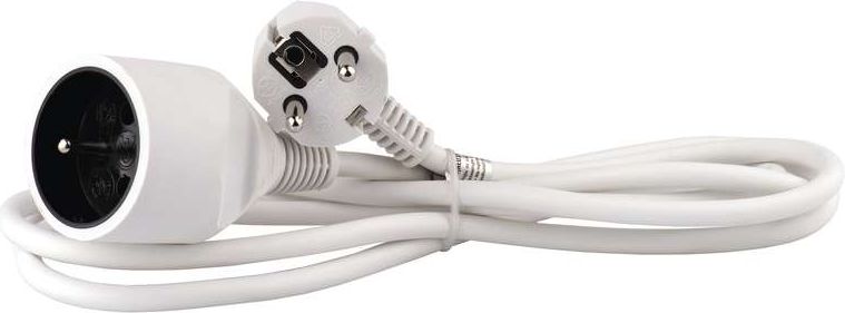 Emos Extension cord with earthing, 1 white socket, 2m (P0112) elektrības pagarinātājs