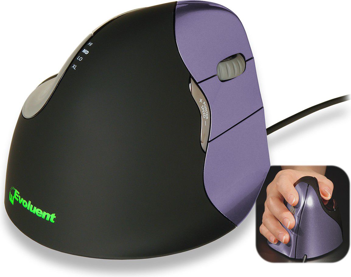 Evoluent VM4S Vertical Mouse4 Small Right Right Hand Mouse USB Datora pele