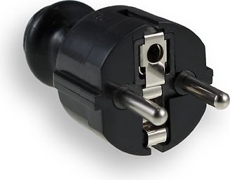 Elgotech Wtyczka prosta 16A 250V Czarna (WT-30-2) WT-30-2 (5902694002238) adapteris