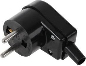 Elgotech Wtyczka katowa z/u 16A 250V czarna standard (WT-20S-2) WT-20S-2 (5902694556175) adapteris