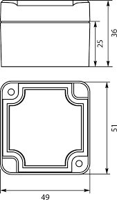 Elektro-Plast STRONG Puszka hermetyczna n/t 51x49x36mm IP67 PHP-116 szary (62.116) 62.116 (5901769016569)