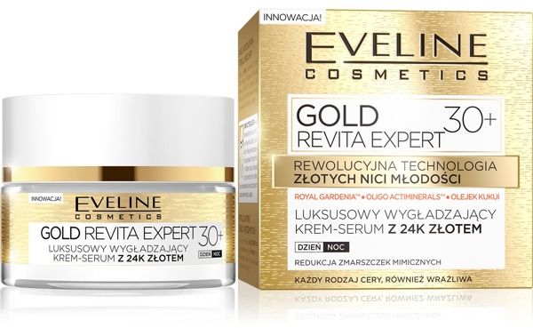 Eveline Gold Revita Expert 30+ Krem-serum wygladzajacy na dzien i noc 50ml 085407 (5901761965407) kosmētika ķermenim