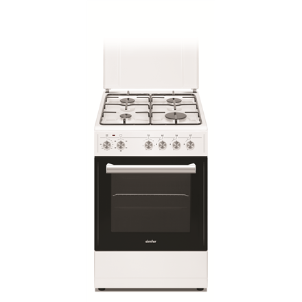 Simfer Cooker 5405SERBB	 Hob type Gas, Oven type Electric, White, Width 50 cm, Electronic ignition, 43 L, Depth 60 cm 8699272096242 Cepeškrāsns