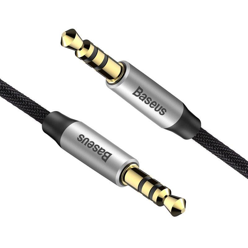 Baseus Audio Cable Mini Jack 3,5mm AUX Yiven 1m (black & silver) CAM30-BS1 kabelis video, audio Baseus Audio Cable Mini Jack 3,5mm AUX Yiven 1m (black & silver) CAM30-BS1 kabelis video, audio