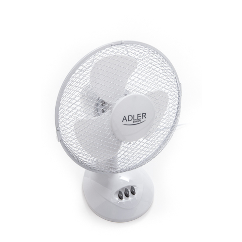 Adler AD 7302 23cm galda ventilators, 60W, Oscillation, White Klimata iekārta