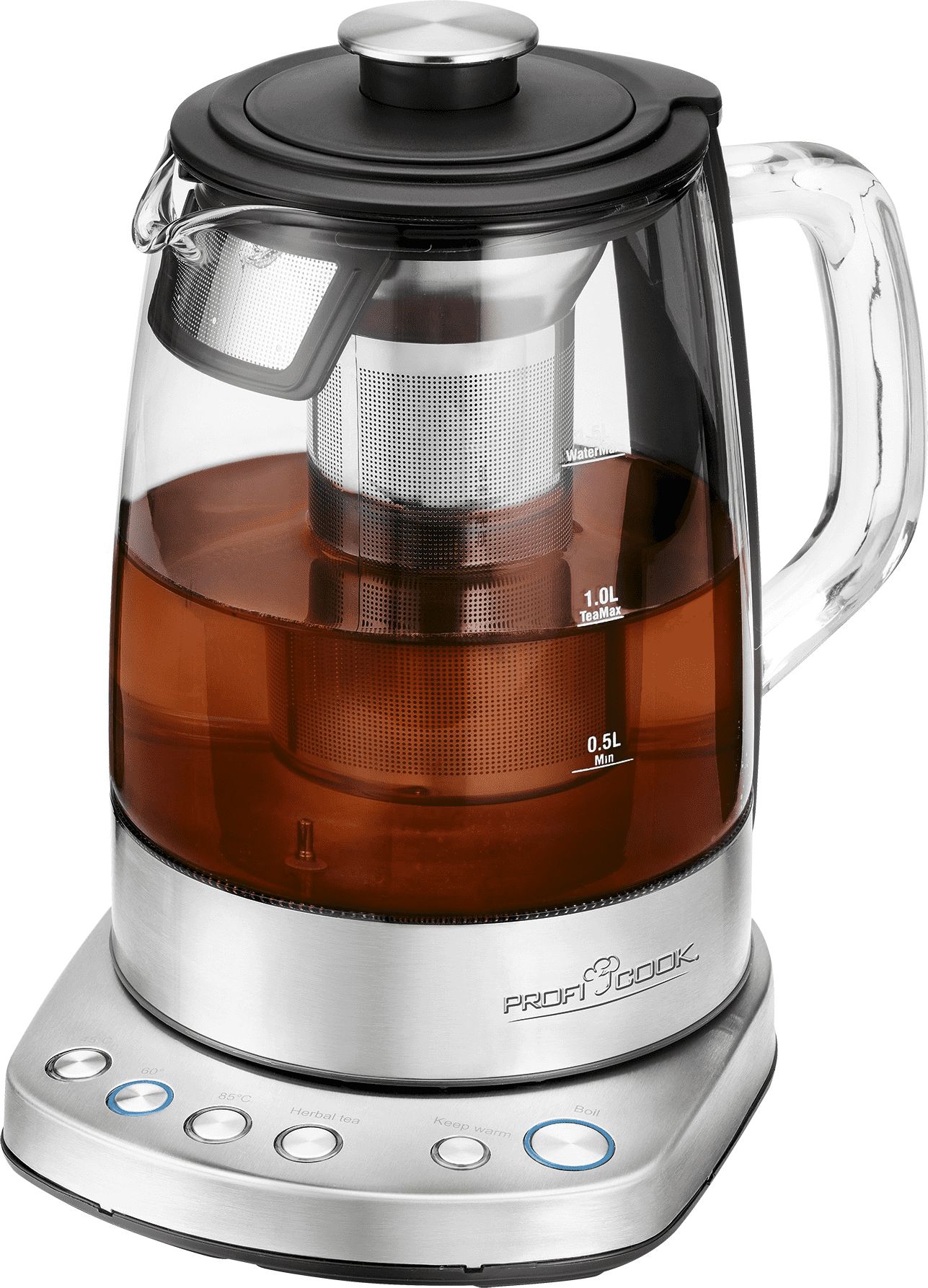 ProfiCook PC-WKS 1167G tea maker 1.5 L 2200 W Berry, Stainless steel Elektriskā Tējkanna