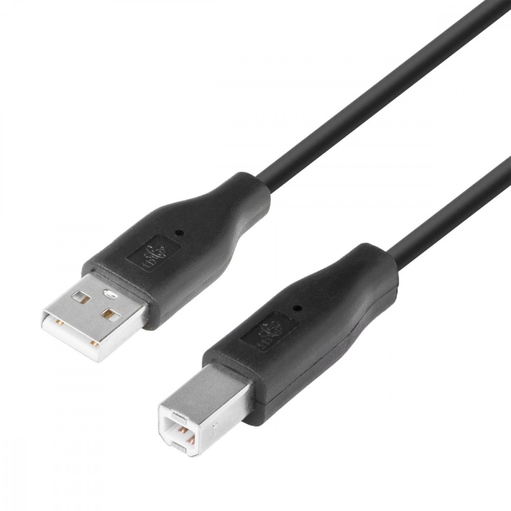 USB AM-BM cable 1.8 black USB kabelis