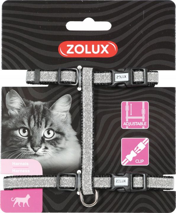 Zolux Szelki nylon regul. SHINY kol. czarny 6107004 (3336025200246) piederumi kaķiem