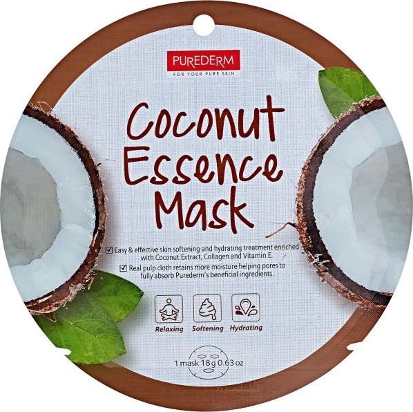 Purederm Maseczka do twarzy Coconut Essence Mask nawilzajaca 18g ADS805 (8809411187858)