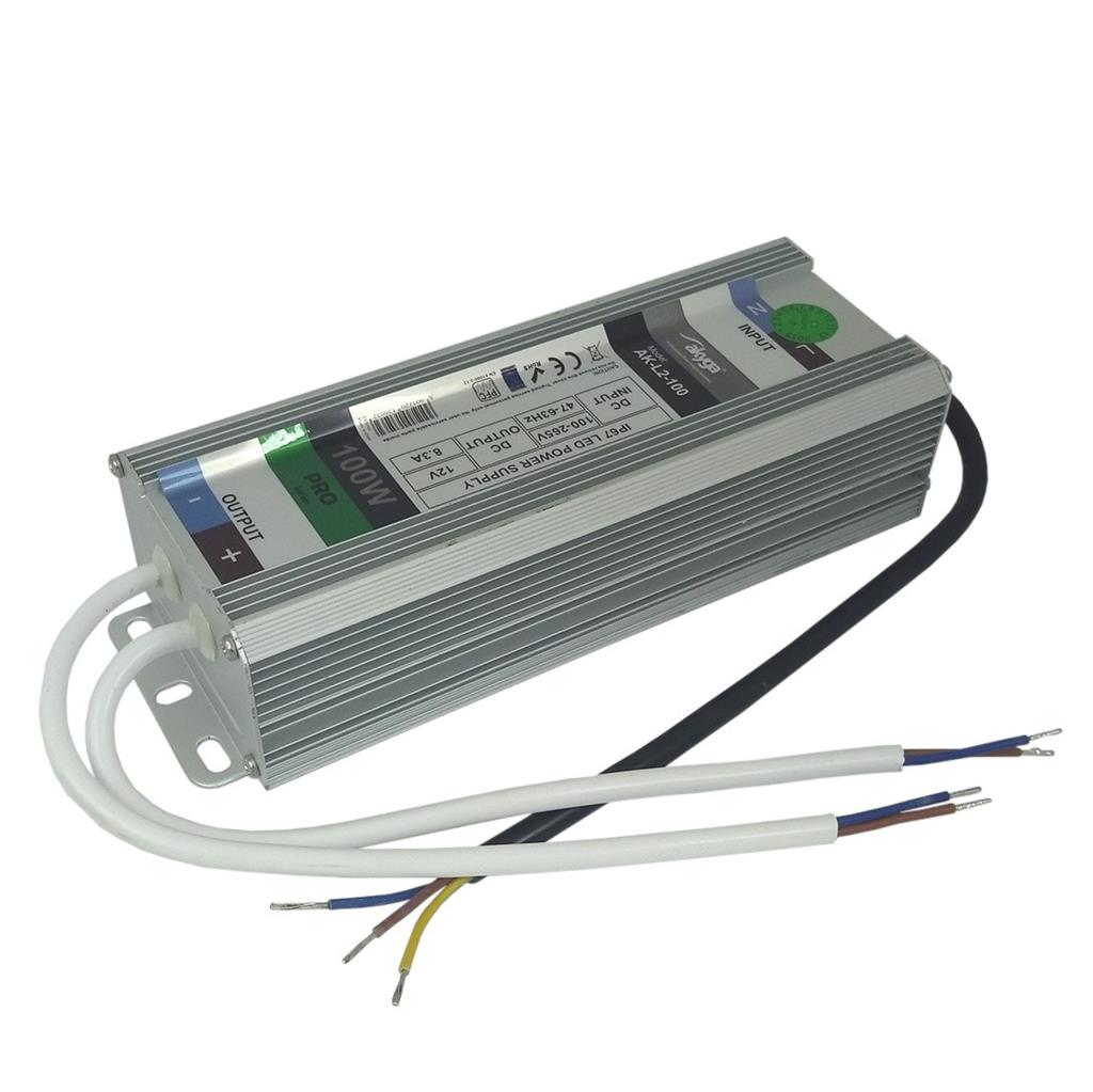 Akyga Impulse LED power supply AK-L2-100 12V / 8.3A / 100W / 100-265V / IP67 Barošanas bloks, PSU