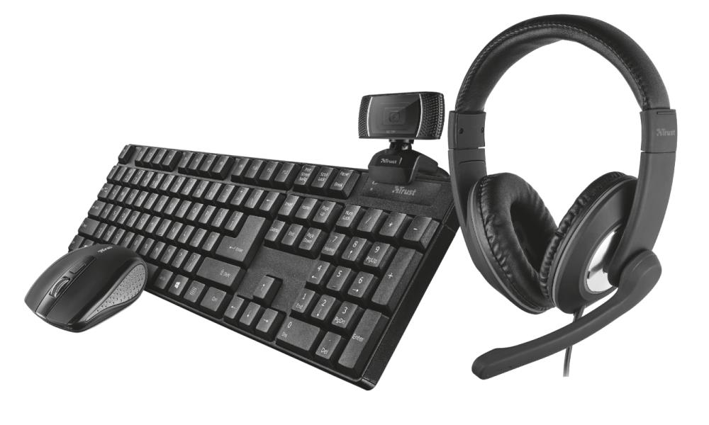 Trust Qoby keyboard RF Wireless Black klaviatūra