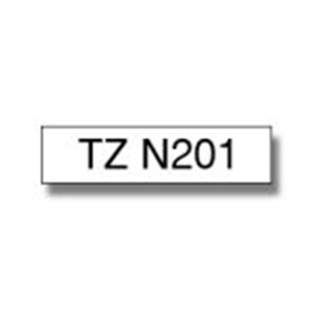 Brother TZe-N201 Non-Laminated Tape Black on White, TZe, 8 m, 3.5 mm