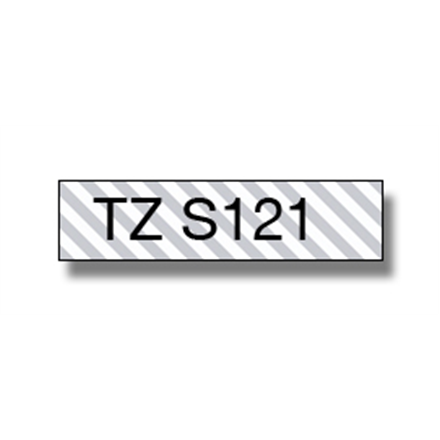 Brother TZe-S121 lapasg Adhesive Laminated Tape Black on Clear, TZe, 8 m, 9 mm