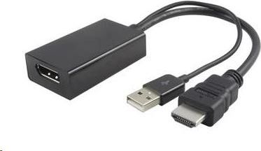 Adapter AV PremiumCord HDMI - DisplayPort + USB-A czarny