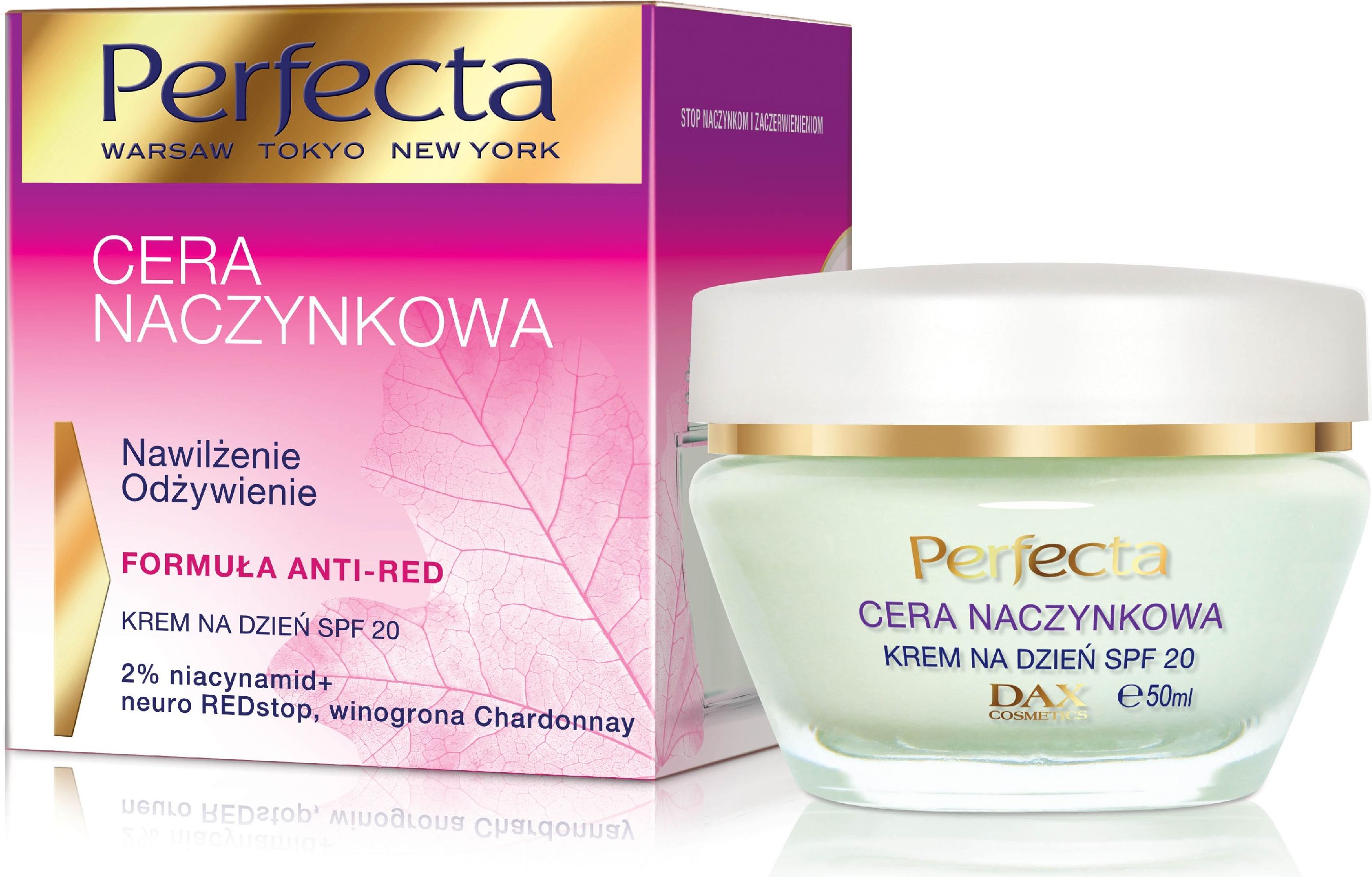 Perfecta Cera Naczynkowa Nawilzajaco-odzywczy krem do twarzy na dzien z SPF 20 50ml 070946 (5900525050946) kosmētika ķermenim