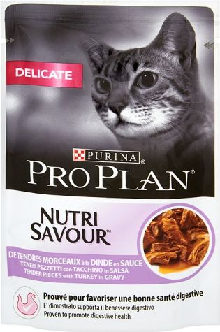 Purina Pro Plan Delicate Nutrisavour Indyk 85g 7613034848703 (7613287107848) kaķu barība