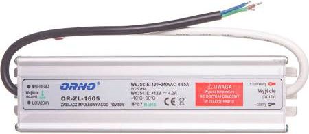 Orno  do oswietlenia LED 90-265V AC/12V DC 50W IP67 (OR-ZL-1605) apgaismes ķermenis