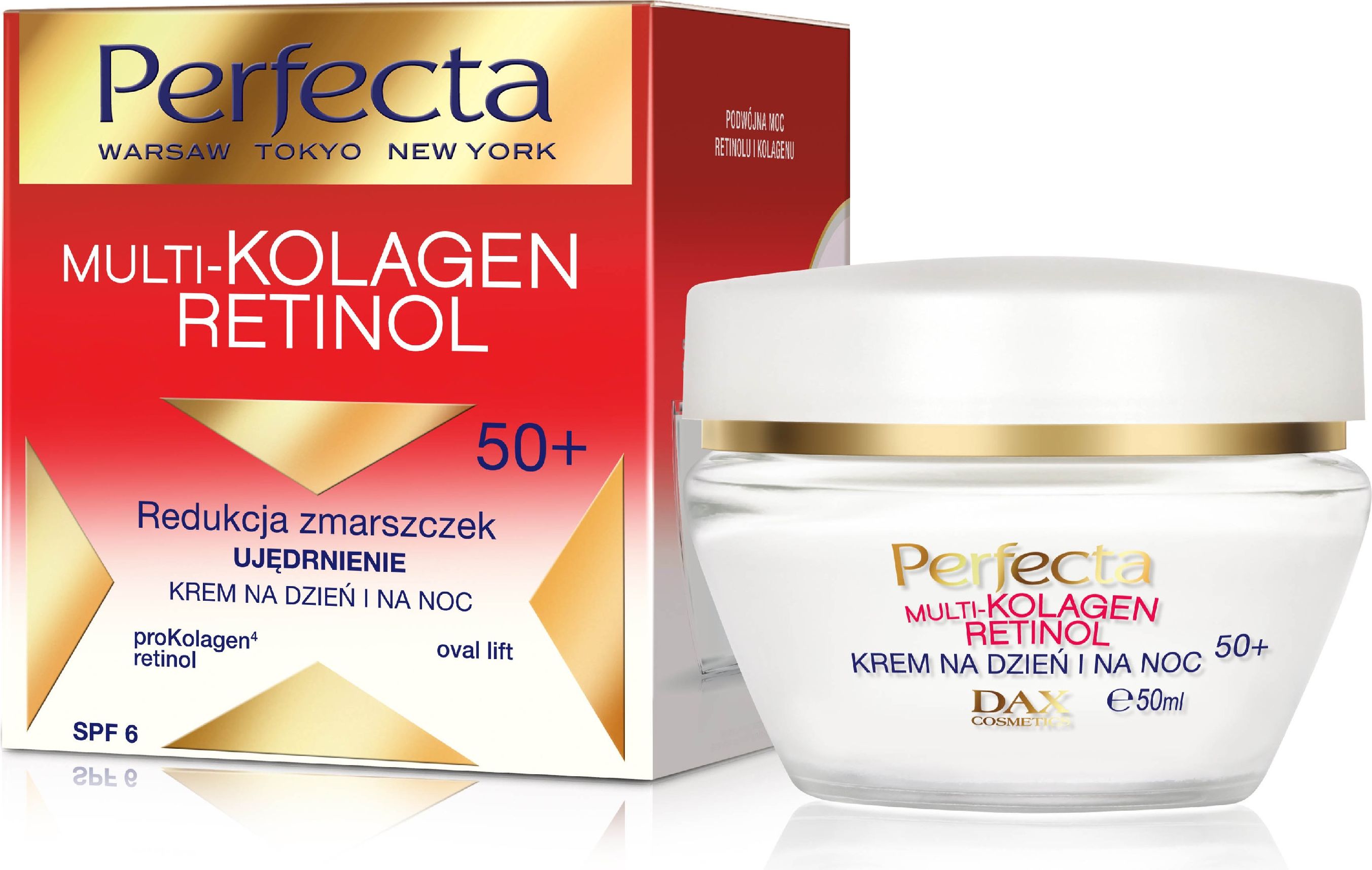 Perfecta Krem do twarzy Multi-Kolagen Retinol 50+ ujedrniajacy 50ml 070816 (5900525050816) kosmētika ķermenim