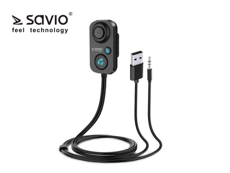 Savio TR-13 Bluetooth 5.1 Raidītājs AUX ar brīvroku funkciju / Melns FM transmiteris