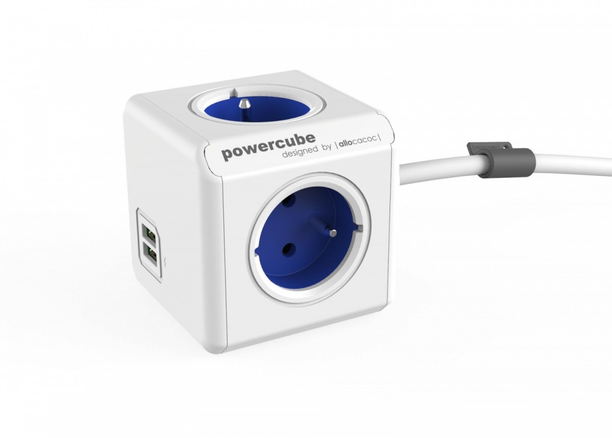Allocacoc PowerCube USB  Extended 1,5m 2402 Blue elektrības pagarinātājs