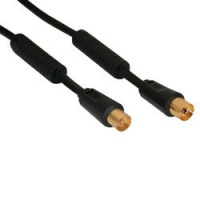 Kabel InLine Kabel antenowy Premium podwojnie ekranowany >85dB Black 0.5m - pozlacany - markowy (69450P) adapteris