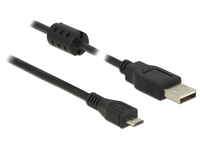 DeLOCK 0.5m, USB 2.0-A/USB 2.0 Micro-B 0.5m USB A Micro-USB B black USB Kab... USB kabelis