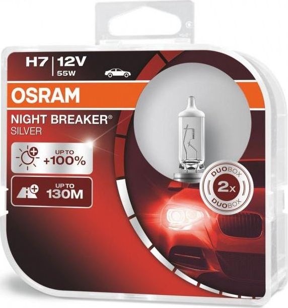 Osram Automobilines lemputes Osram Night Braker Silver H7, 2 vnt. auto spuldze