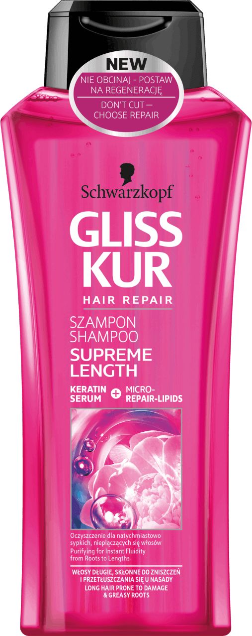 Schwarzkopf Gliss Kur Hair Repair Supreme Length szampon do wlosow dlugich 250ml 68201222 (9000101201222) Matu šampūns