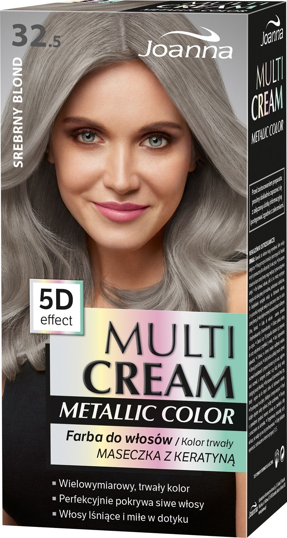 Joanna Multi Cream Metallic 5D Effect 32.5 srebrny blond 5901018018115 (5901018018115)