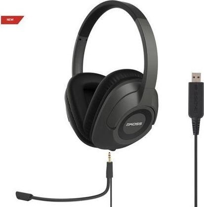 Koss Headphones SB42 USB Headband/On-Ear, USB, Microphone, Black/Grey, 021299193549 austiņas