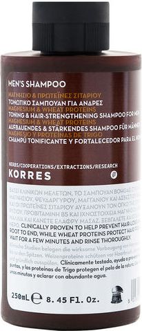 Korres Men's Shampoo Toning & Hair-Strengthening tonizujacy i wzmacniajacy szampon do wlosow z magnezem i proteinami pszenicy 250ml 52030690 Matu šampūns