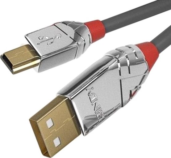 Lindy USB 2.0 Kabel Typ A/Mini-B Cromo Line M/M 7.5m USB kabelis