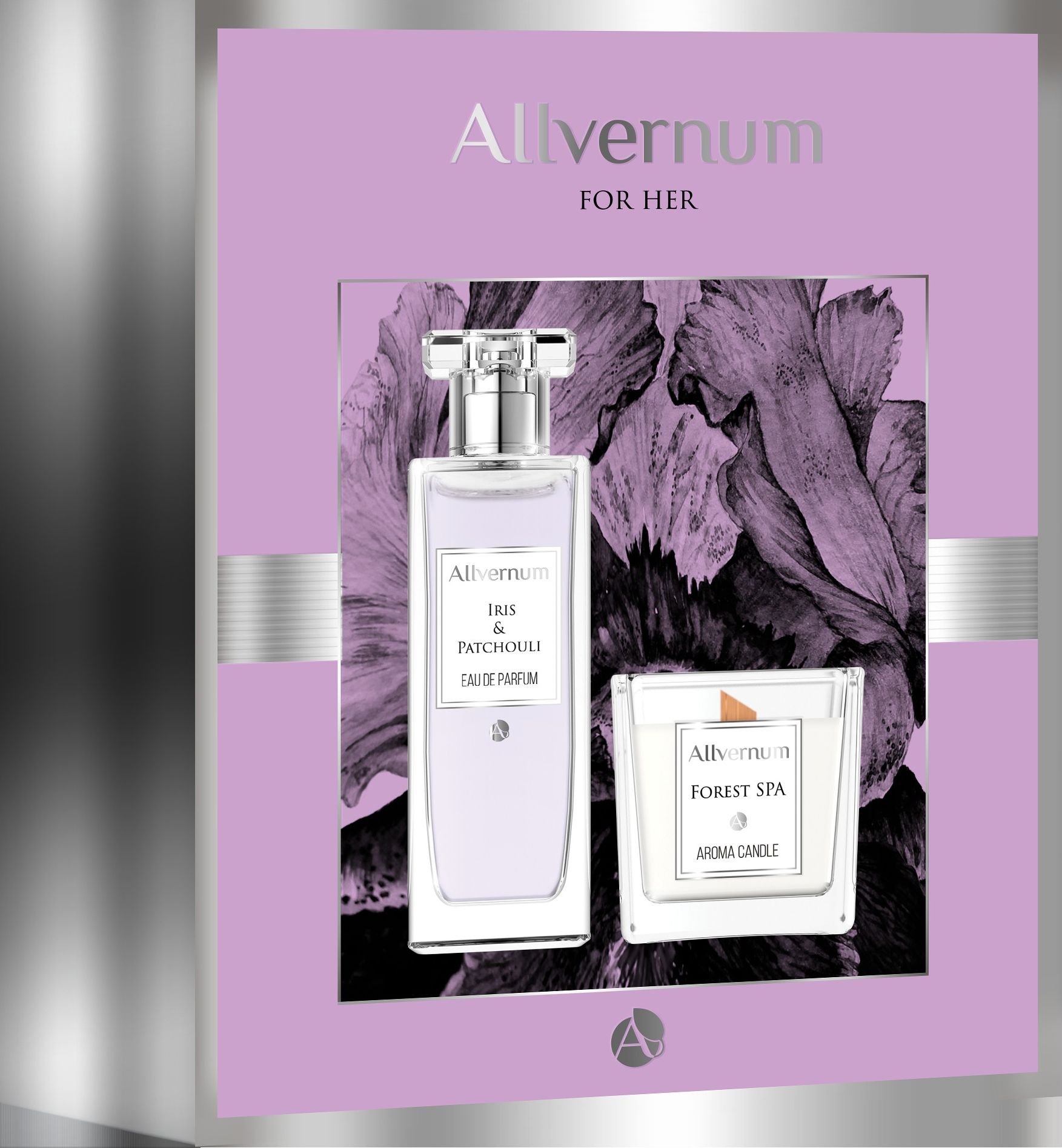 Allverne  Zestaw dla kobiet Edp Iris&Patchouli 50ml+swieca Forest Spa 100g 381962 (5901845531962)