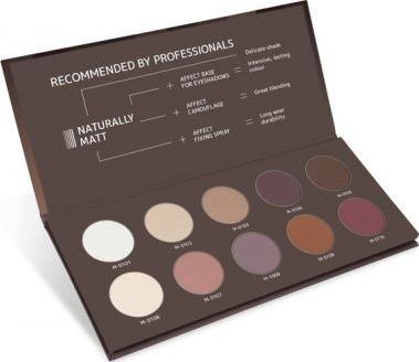 Affect Cienie do powiek Naturally Matt Pressed Eyeshadow Palette 10x2g 5902414436190 (5902414436190) ēnas