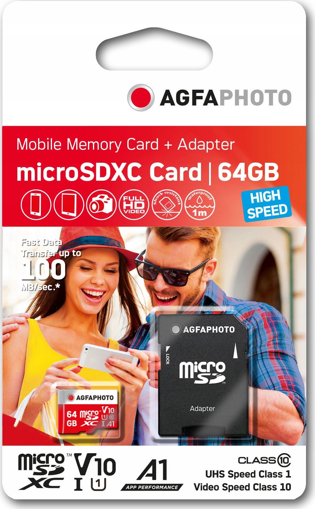 Karta AgfaPhoto Agfa MicroSD MicroSDXC 64 GB Class 10 UHS-I/U1 V10 (SB6032) SB6032 (4250255102370) atmiņas karte