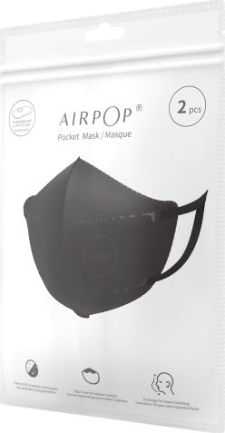 AirPOP Maseczka ochronna AirPOP Pocket Mask NV 2szt czarny/black 93773 (6970126171073)