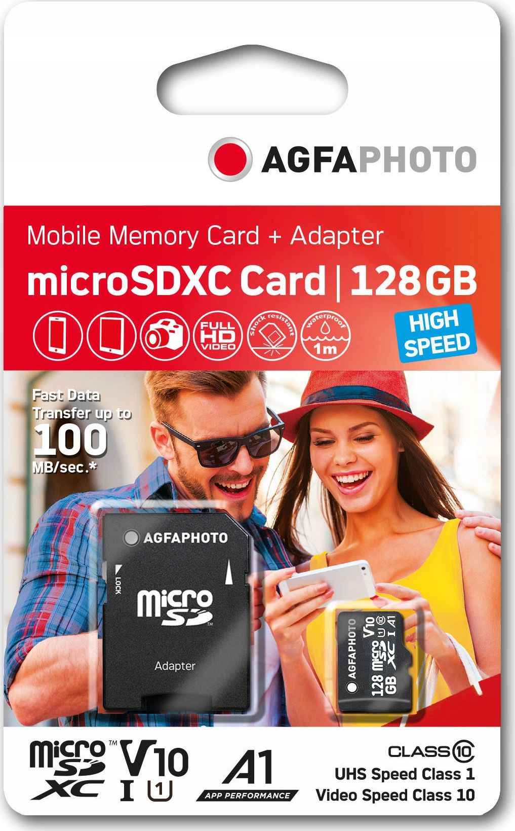 Karta AgfaPhoto Agfa MicroSD MicroSDXC 128 GB Class 10 UHS-I/U1 V10 (SB6033) SB6033 (4250255102820) atmiņas karte