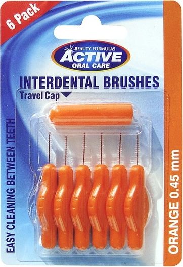 Active Oral Care Active Oral Care Czysciki do przestrzeni miedzy zebowych 0.45 mm 6 sztuk 5012251011341 (5012251011341) mutes higiēnai