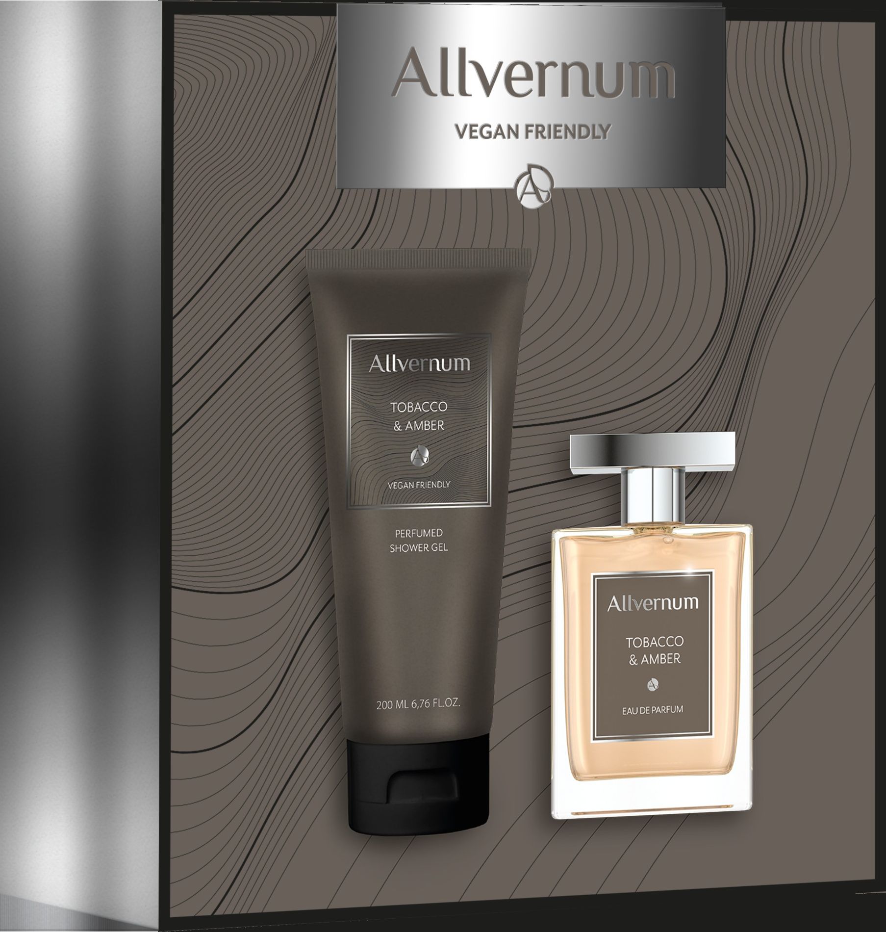 Allverne  Zestaw dla mezczyzn Tobacco&Amber Edp 100ml+zel pod pr.200ml 381931 (5901845531931)