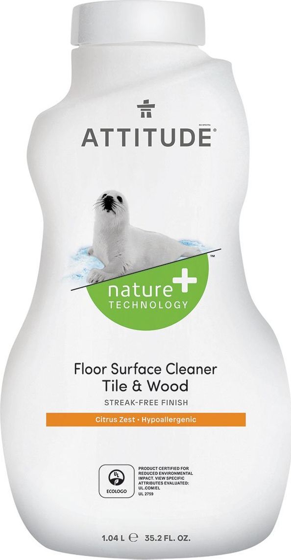 Attitude Attitude, Plyn do mycia podlog (drewno i terakota) Skorka Cytrynowa (Citrus Zest), 1050 ml ATT05101 (626232405101) Sadzīves ķīmija