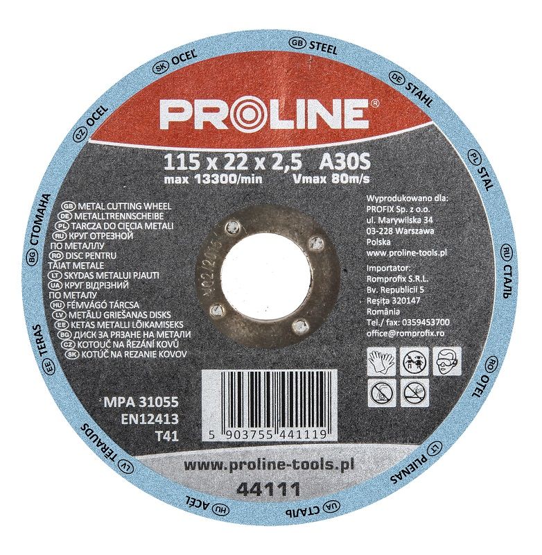 Pro-Line Tarcza do ciecia metalu T41 115x2,5mm A30S - 44111 44111 (5903755441119)