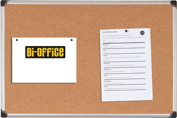 Bi-Office Tablica korkowa MAYA w ramie aluminiowej 60 x 45 cm PD0675 (5603750421177)