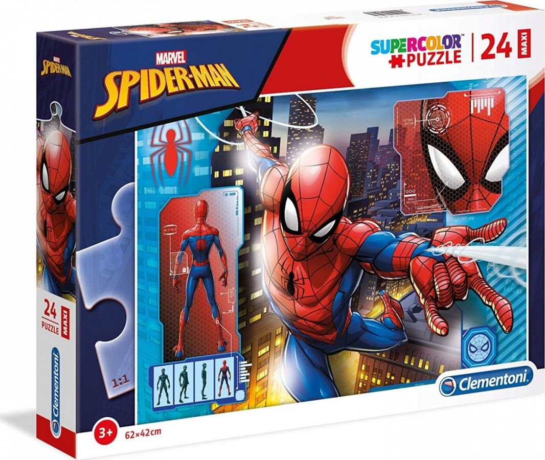 Clementoni Puzzle 24 elementy Maxi Super Kolor - Spider-Man GXP-684706 (8005125285075) puzle, puzzle