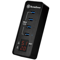 Silverstone SST-EP03 4fach USB 3.0 HUB, black USB centrmezgli