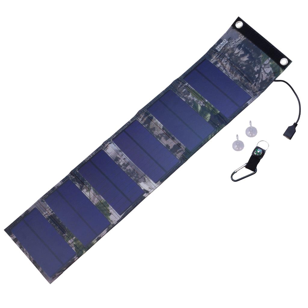 PowerNeed Waterproof Folding Solar Panel 9 W camouflage iekārtas lādētājs