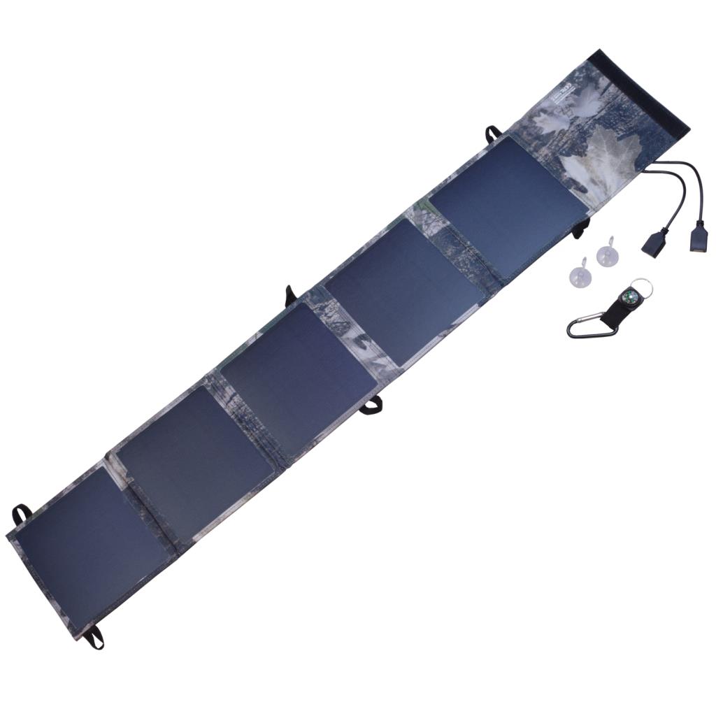 PowerNeed Waterproof Folding Solar Panel 18 W camouflage iekārtas lādētājs