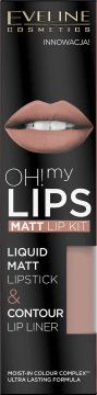 Eveline OH! My Lips Lip make-up set (Lipstick + lip liner) No. 01 Neutral Nude Lūpu krāsas, zīmulis